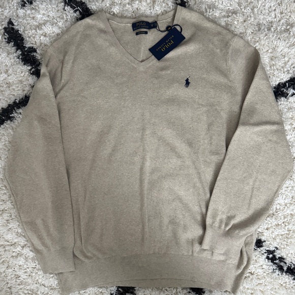 Polo by Ralph Lauren Men's Heather Tan V Neck Sweater Size 2XB